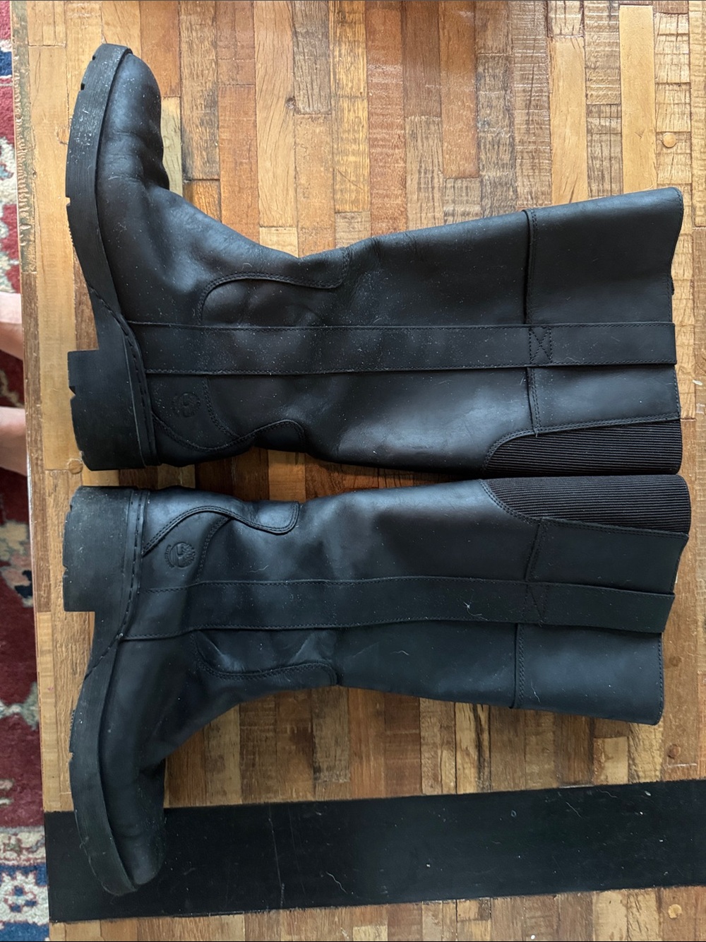 Women’s  Black Leather calf high Boots - timberland